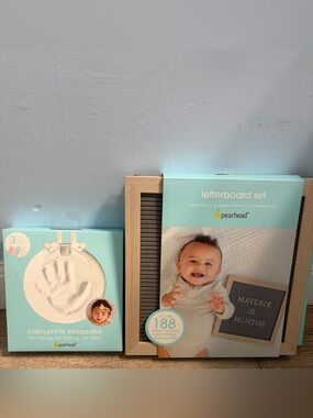 Pearhead Baby Keepsake Kit & Letterboard Set Both NEW